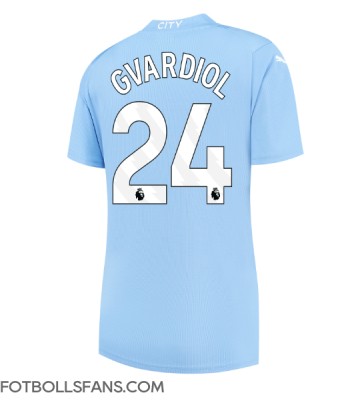 Manchester City Josko Gvardiol #24 Replika Hemmatröja Damer 2023-24 Kortärmad